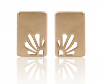 Fresco Gold Rectangle Stud Earrings