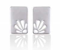 Fresco Silver Rectangle Stud Earrings