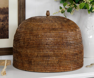 Bayview Brown Rattan Food Cover / Rattan Cloche