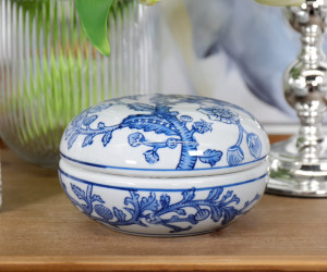 Lyssia Blue Chinoiserie Trinket Box