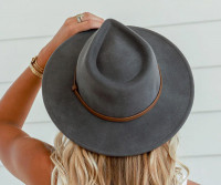 Petra Crushable Slate Wool Fedora Hat