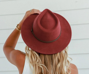 Petra Crushable Terracotta Wool Fedora Hat