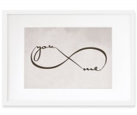 Infinity You & Me Grey Print Framed