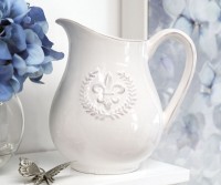 Lisette Fleur de Lys White Jug