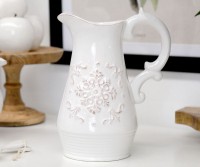 Adelaide Floral White Jug - Scroll Handle