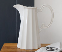 Bordeaux Fluted White Jug