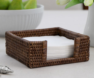 Bayview Rattan Napkin Holder Brown