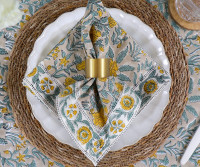 Set 4 Penrose Yellow Floral Napkins