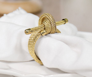 Set 4 Nova Gold Knot Napkin Rings