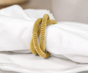 Set 4 Aspen Gold Napkin Rings