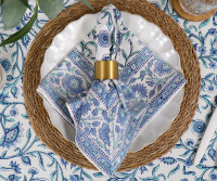 Set 4 Adalene Blue & White Floral Napkins