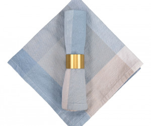 Set 4 Seabreeze Blue Check Napkins