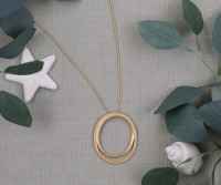 Carla Gold Oval Pendant Necklace