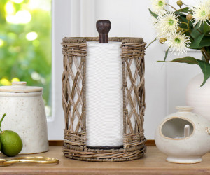 Breton Rattan Paper Towel Holder