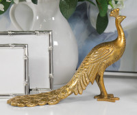 Pavonini Gold Peacock Sculpture