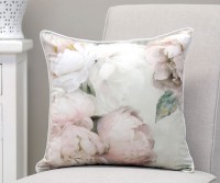 White Peony Velvet Cushion