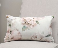 White Peony Velvet Cushion 30x50