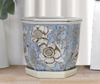 Medium Lark Grove Hexagonal Blue Planter