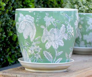 Medium Florence Green Planter Pot