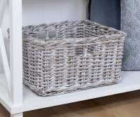 River Rattan Storage Basket Greywash 44cm