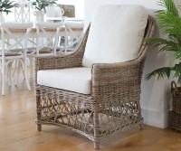 St Remo Rattan Armchair - Antique Grey