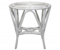 Avery Rattan Side Table White