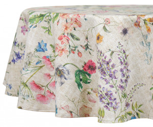 Wildflower Meadow Wipe-Clean Round Tablecloth 150cm