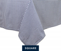 Square Classic Navy Ticking Stripe Tablecloth - 150cm