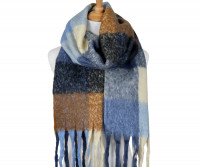 Camino Blue & Brown Tartan Winter Scarf