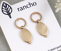 Elsea Gold Oval Drop Earrings