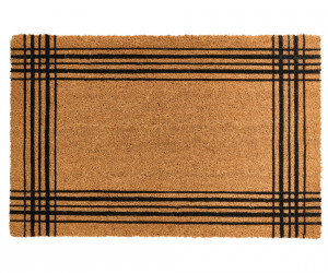 Black Ticking Stripe Border Doormat