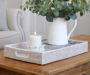 Brooklyn Whitewash Rattan Tray