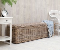 St Alban Long Rattan Trunk Antique Grey