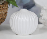 Small Sidcup Fluted White Bud Vase