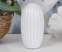 Tall Sidcup Fluted White Bud Vase