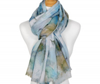 Tide Pool Watercolour Blue Scarf